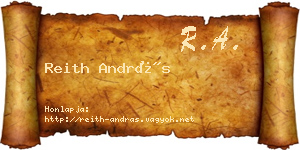 Reith András névjegykártya